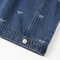 Load image into Gallery viewer, Rolanko Denim Jacket With All Over Embroidered Bow