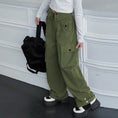 Load image into Gallery viewer, Girls Baggy Cargo High Rise Waist with Multi Pockets Wide Leg Cargos Pants