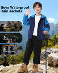 Carica l'immagine nel visualizzatore della galleria, Boys Rain Jacket Waterproof Windbreaker