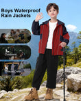 Carica l'immagine nel visualizzatore della galleria, Boys Rain Jacket Waterproof Windbreaker