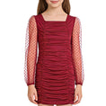 Load image into Gallery viewer, Long Sleeve Mesh Square Neck Fitted Dress
