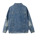 Load image into Gallery viewer, Girls Butterfly Pattern Denim Jacket