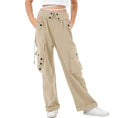 Load image into Gallery viewer, Girls Baggy Cargo High Rise Waist with Multi Pockets Wide Leg Cargos Pants