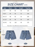 Load image into Gallery viewer, Rolanko Girls Elastic Waist Jean Shorts Wide Leg Baggy Denim Shorts