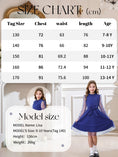 Load image into Gallery viewer, Rolanko Girls Contrast Mesh Puff Long Sleeve A-Line Dress with Belt