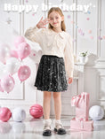 Load image into Gallery viewer, Rolanko Girls Sequin Elastic Waist Glitter Sparkly Skirt