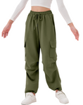 Load image into Gallery viewer, Girls Wide Leg Cargo Sweatpants with Pockets