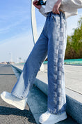 Load image into Gallery viewer, Girl's Plaidside Wide Leg Denim Trousers