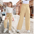 Load image into Gallery viewer, Girls Wide Leg Loose Cargo Pants with Belt