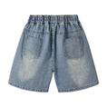 Load image into Gallery viewer, Rolanko Girls Elastic Waist Jean Shorts Wide Leg Baggy Denim Shorts