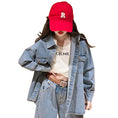 Load image into Gallery viewer, Girls Oversized Fall Denim Shirt with Pockets