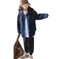 Load image into Gallery viewer, Girls Oversized Fall Denim Shirt with Pockets