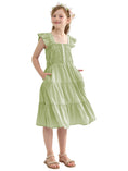 Load image into Gallery viewer, Rolanko Girls' Sleeveless Dress with Pockets