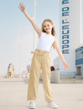 Load image into Gallery viewer, Girls Wide Leg Loose Cargo Pants with Belt
