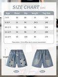 Load image into Gallery viewer, Rolanko Girls Elastic Waist Jean Shorts Wide Leg Baggy Denim Shorts