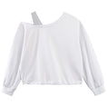 Load image into Gallery viewer, Girls Off The Shoulder Crop Sweatshirt Pullover