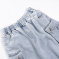 Load image into Gallery viewer, Light Blue Multi-Pocket Wide Leg Straight Leg Jeans