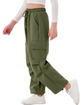 Load image into Gallery viewer, Girls Wide Leg Cargo Sweatpants with Pockets