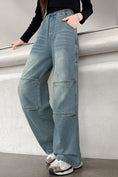 Load image into Gallery viewer, Girls Knee Stitched Wide Leg Jeans
