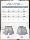 Load image into Gallery viewer, Rolanko Girls Elastic Waist Jean Shorts Wide Leg Baggy Denim Shorts