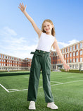 Load image into Gallery viewer, Girls Wide Leg Loose Cargo Pants with Belt
