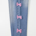 Load image into Gallery viewer, Side Pink Bow Wide Leg Jeans