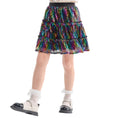 Load image into Gallery viewer, Rolanko Girls Sequin Sparkly Elastic Waist Summer Pleated Tulle Flowy Ruffle Skirts