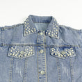 Load image into Gallery viewer, Girls Blue Pearl Denim Jacket