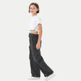Load image into Gallery viewer, Girls Baggy Cargo High Rise Waist with Multi Pockets Wide Leg Cargos Pants