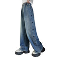 Load image into Gallery viewer, Girls Blue Side Bow Wide-Leg Jeans
