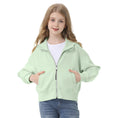 Load image into Gallery viewer, Rolanko Girls Cropped Cozy Long Sleeve Hooded Jacket