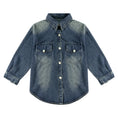 Load image into Gallery viewer, Girls Oversized Fall Denim Shirt with Pockets
