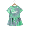 Load image into Gallery viewer, Girl's Summer Tie Dyed Short Sleeve Outfit