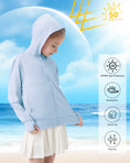 Load image into Gallery viewer, Rolanko Kids Zip Up Sun Hoodie UPF50+ with Thumbholes