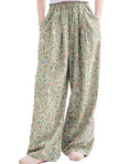 Load image into Gallery viewer, Rolanko Girls Floral Embroidery Lounge Pants - Japanese Style Yamamoto Trousers with Elastic Waist
