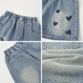 Load image into Gallery viewer, Rolanko Girls Elastic Waist Jean Shorts Wide Leg Baggy Denim Shorts