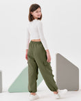 Load image into Gallery viewer, Girls Wide Leg Cargo Sweatpants with Pockets
