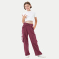 Load image into Gallery viewer, Girls Baggy Cargo High Rise Waist with Multi Pockets Wide Leg Cargos Pants
