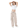 Load image into Gallery viewer, Girls Baggy Cargo High Rise Waist with Multi Pockets Wide Leg Cargos Pants
