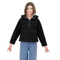 Load image into Gallery viewer, Girls Sherpa Half Zipper Fuzzy Hoodie Sweatshirt