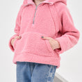 Load image into Gallery viewer, Girls Sherpa Half Zipper Fuzzy Hoodie Sweatshirt