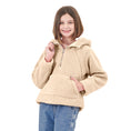 Load image into Gallery viewer, Girls Sherpa Half Zipper Fuzzy Hoodie Sweatshirt