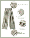 Load image into Gallery viewer, Rolanko Girls Floral Embroidery Lounge Pants - Japanese Style Yamamoto Trousers with Elastic Waist