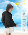 Load image into Gallery viewer, Rolanko Kids Zip Up Sun Hoodie UPF50+ with Thumbholes