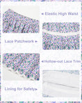 Load image into Gallery viewer, Rolanko Girls Floral Print A-Line High Waist Tiered Boho Maxi Skirt with Lace Trim