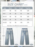 Load image into Gallery viewer, Rolanko Teen Girls Light Blue Stretch Denim Pants with Feminine Lace Trim