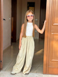 Load image into Gallery viewer, Rolanko Girls Wide Leg Pants Flowy Loose Fit Palazzo Pants for Girls Kids Linen Trousers Casual Beach
