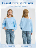 Load image into Gallery viewer, Girls Off The Shoulder Crop Sweatshirt Pullover
