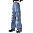 Load image into Gallery viewer, Girls Double Button Elastic Waist Raglan Jeans