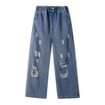 Load image into Gallery viewer, Girls Double Button Elastic Waist Raglan Jeans